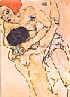 Two young girls by Egon Schiele